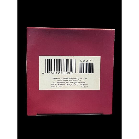 1996 Hallmark Keepsake Christmas Ornament Holiday Barbie Doll #4 Burgundy & Gold - Picture 6 of 6